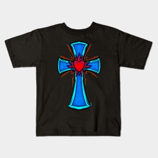 Sacred heart cross Kids T-Shirt